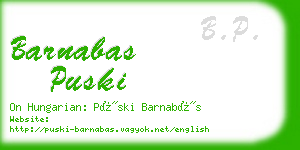 barnabas puski business card